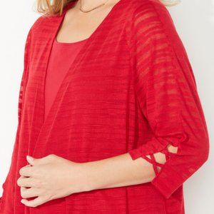 30/32 4x 5x Shadow Stripe Cardigan elbow sleeve